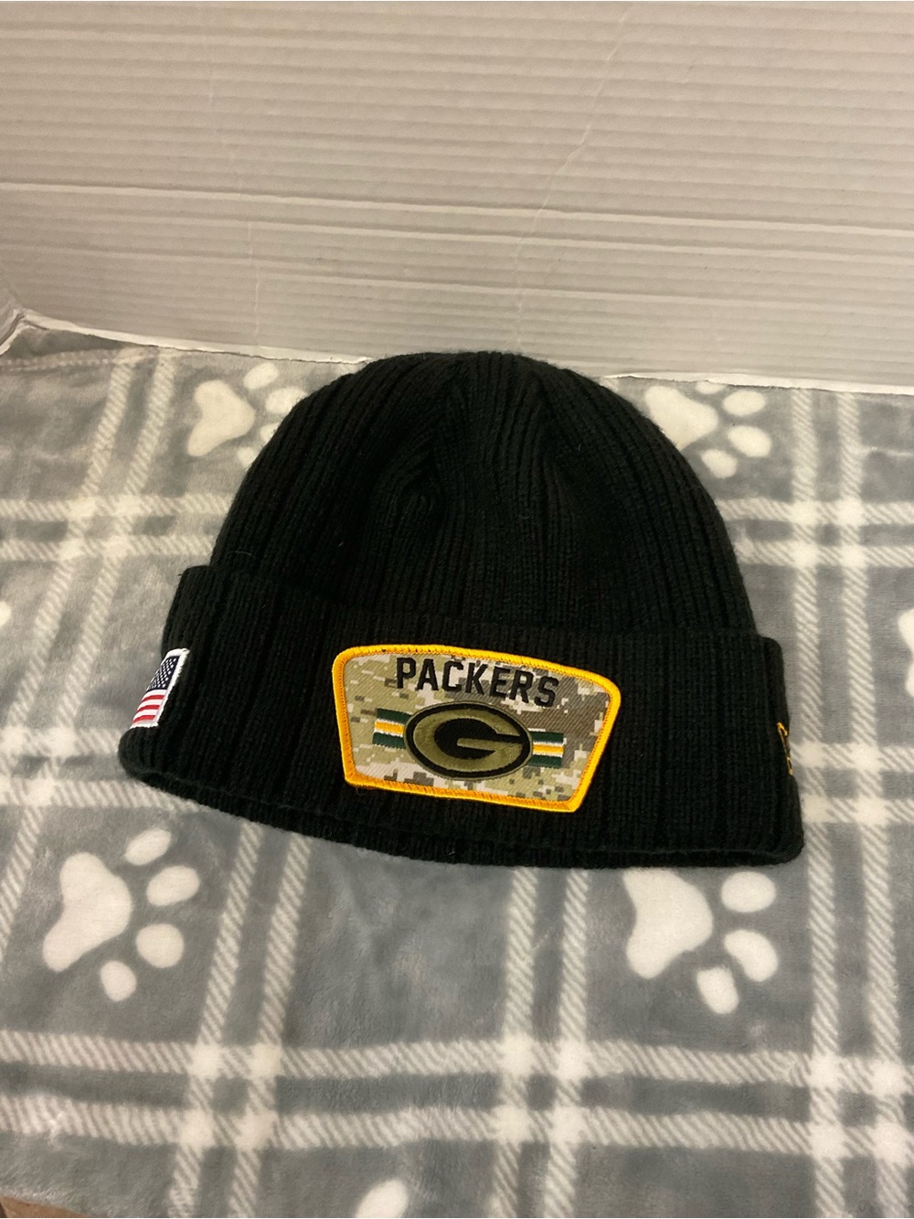 NFL Green Bay Packers Black Knit Cuffed Beanie with Yellow Patch